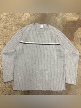 Y2K Old Navy Thermal Sweatshirt Men’s Large Gray Heavyweight Comfy Slim 00s